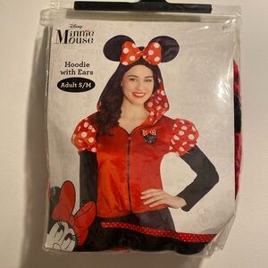 NWT Minnie Mouse Adult s/m hoodie with ears